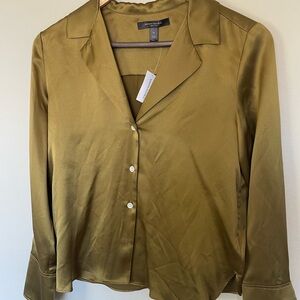 Banana Republic Silk Shirt in Olive